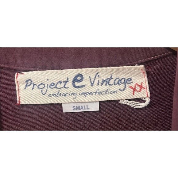 NWOT Project e vintage embracing imperfection xx Ruffle Burgundy Long Jacket S - Picture 10 of 12